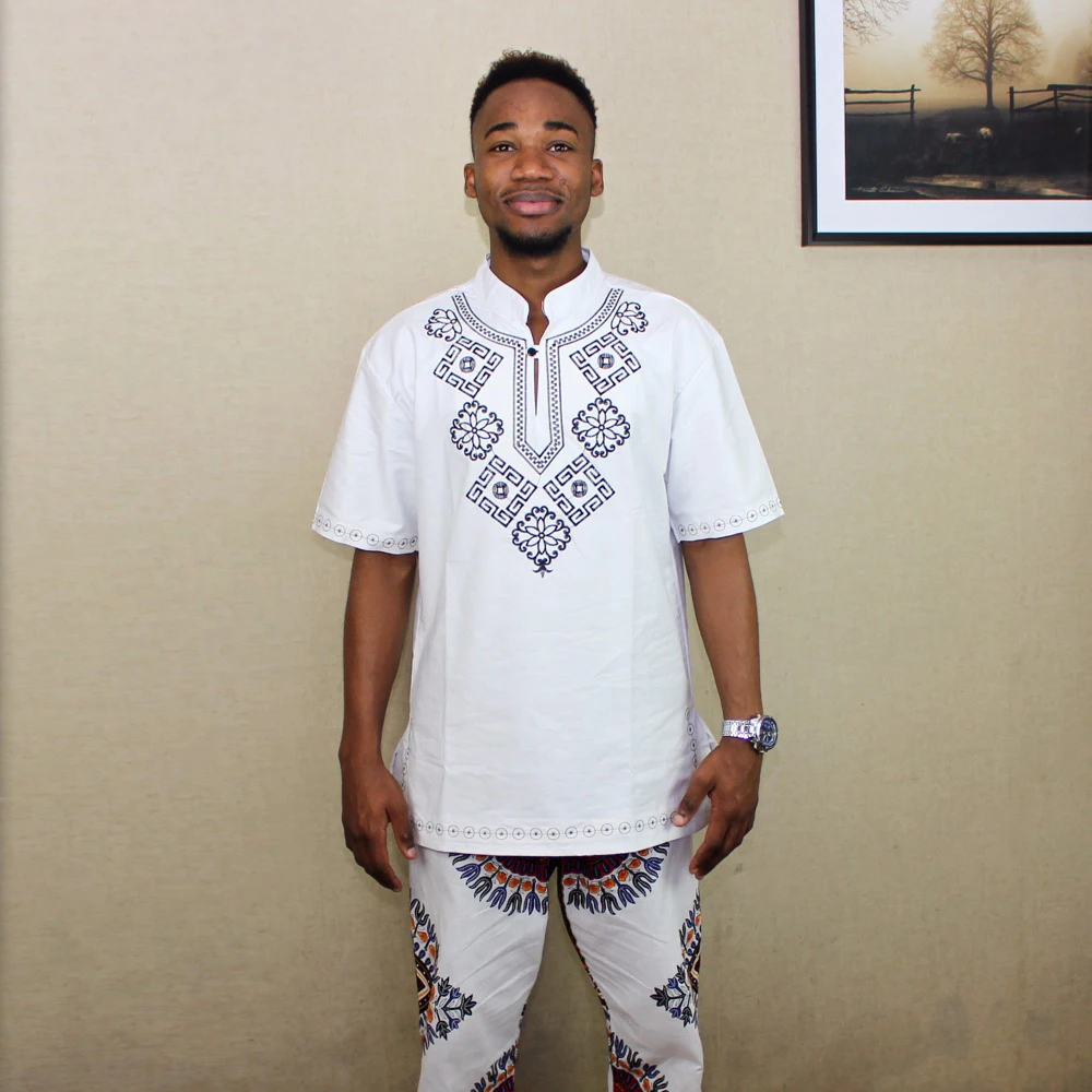 Мужская одежда африканская тканая мусульманская футболка высокое качество