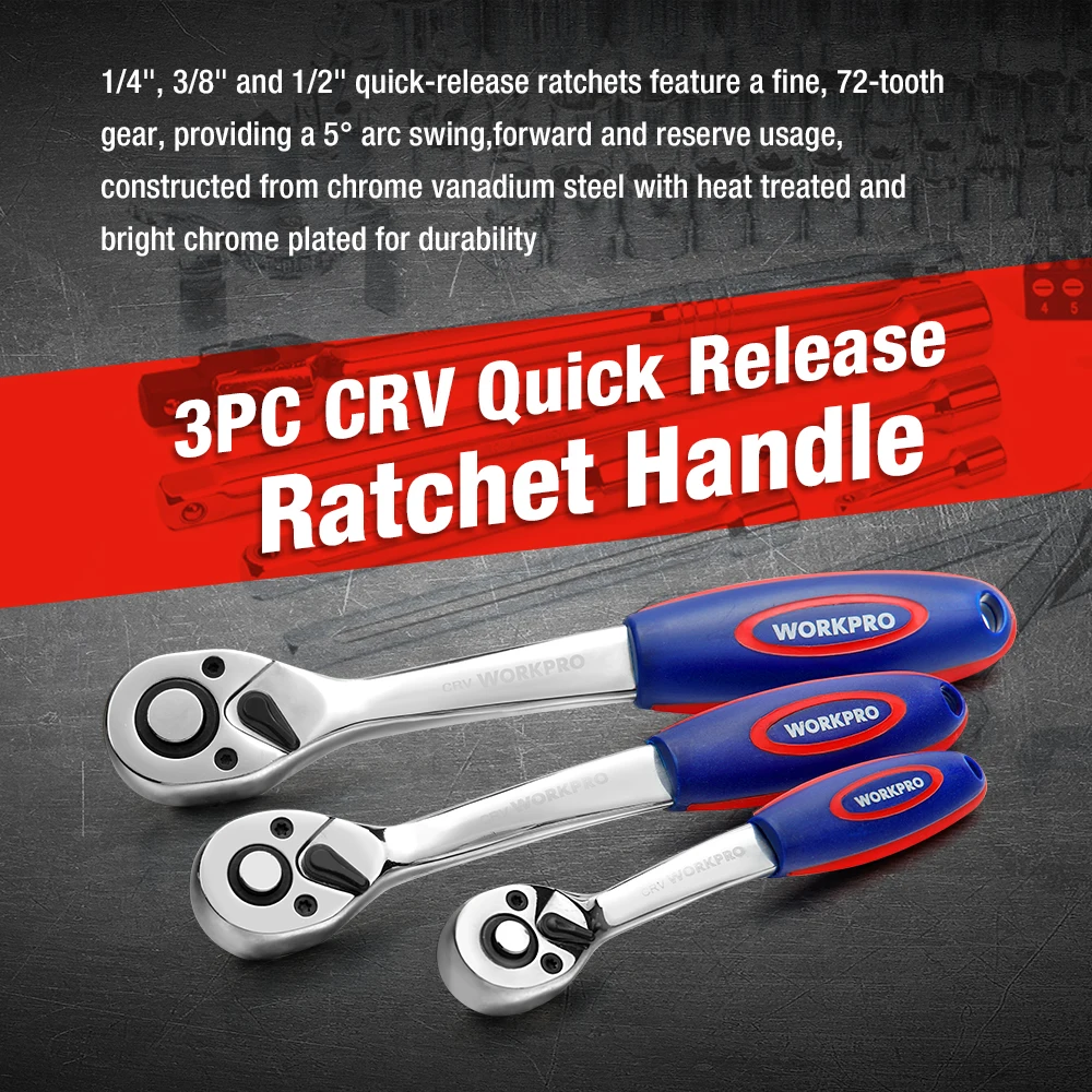 WORKPRO 2019 Новый 123 шт. набор инструментов для дома ремонт автомобилей рычажный ключ