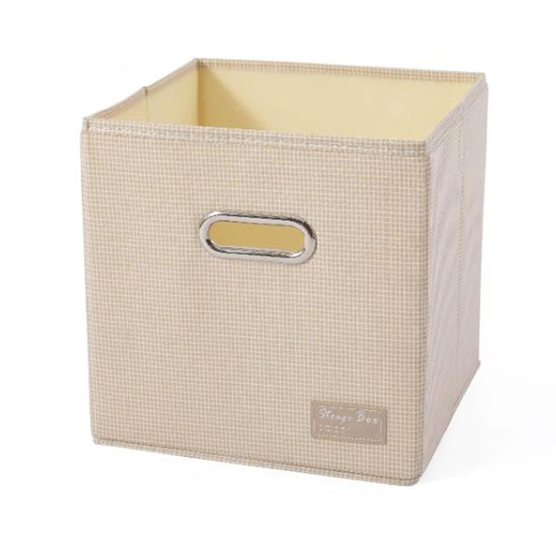 

Portable Folding Square Oxford Cloth Storage Box 27*27*27cm Wardrobe Storage Bins Organizer Portable Container Toys Storage Bag