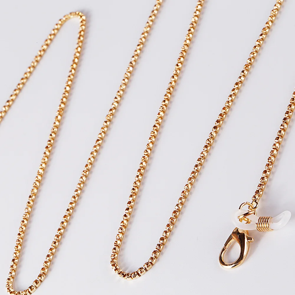 Цепочка для очков со стразами модная и простая цепочка с блестящими захвата