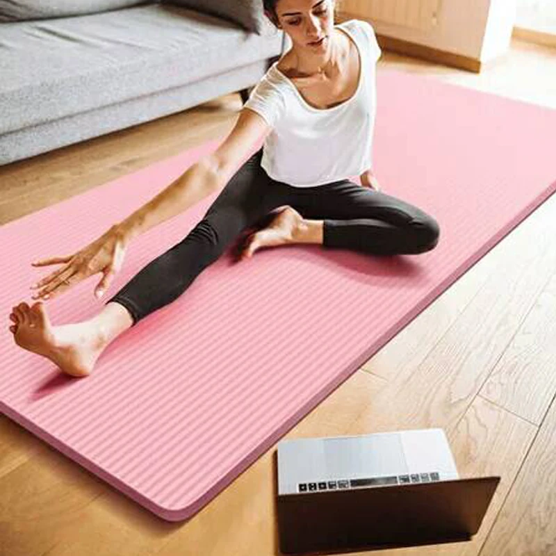 Коврик для йоги начинающих домашний утолщенный нескользящий | Спорт и