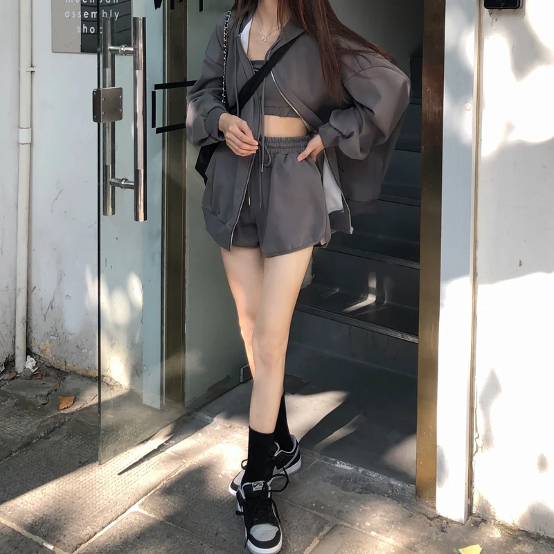 Весенний женский комплект для бега спортивный костюм спортивная одежда шорты