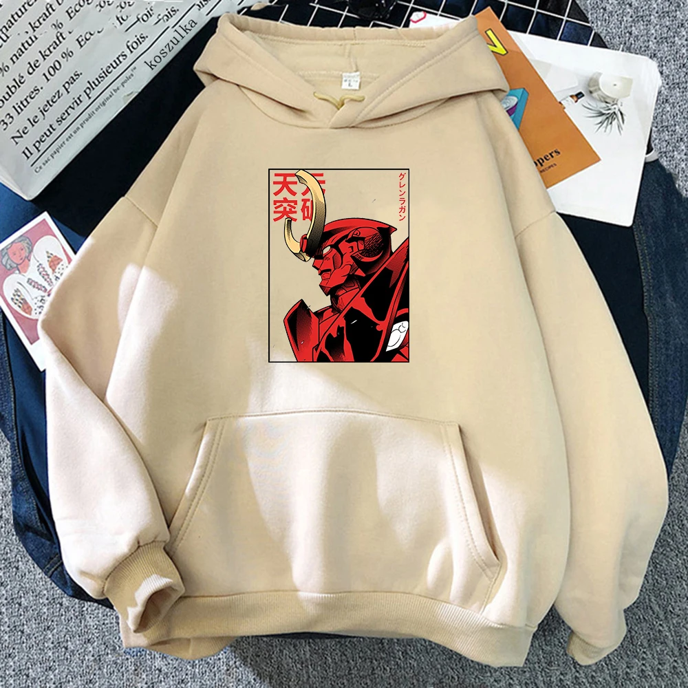 

Hot Anime Tengen Toppa Gurren Lagann Hoodies Fleece Hoodie Graphics Men Clothing Manga Vintage Pullover Swearshirts for Teens