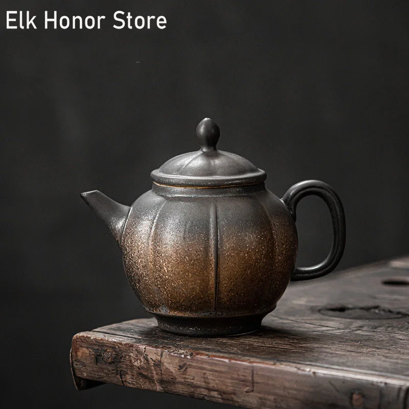 

220 мл Ретро ручной работы Грубая керамика чайник Китайский кунг-фу чайник для мастера в японском стиле фонарь для дома чайник чайные принадл...