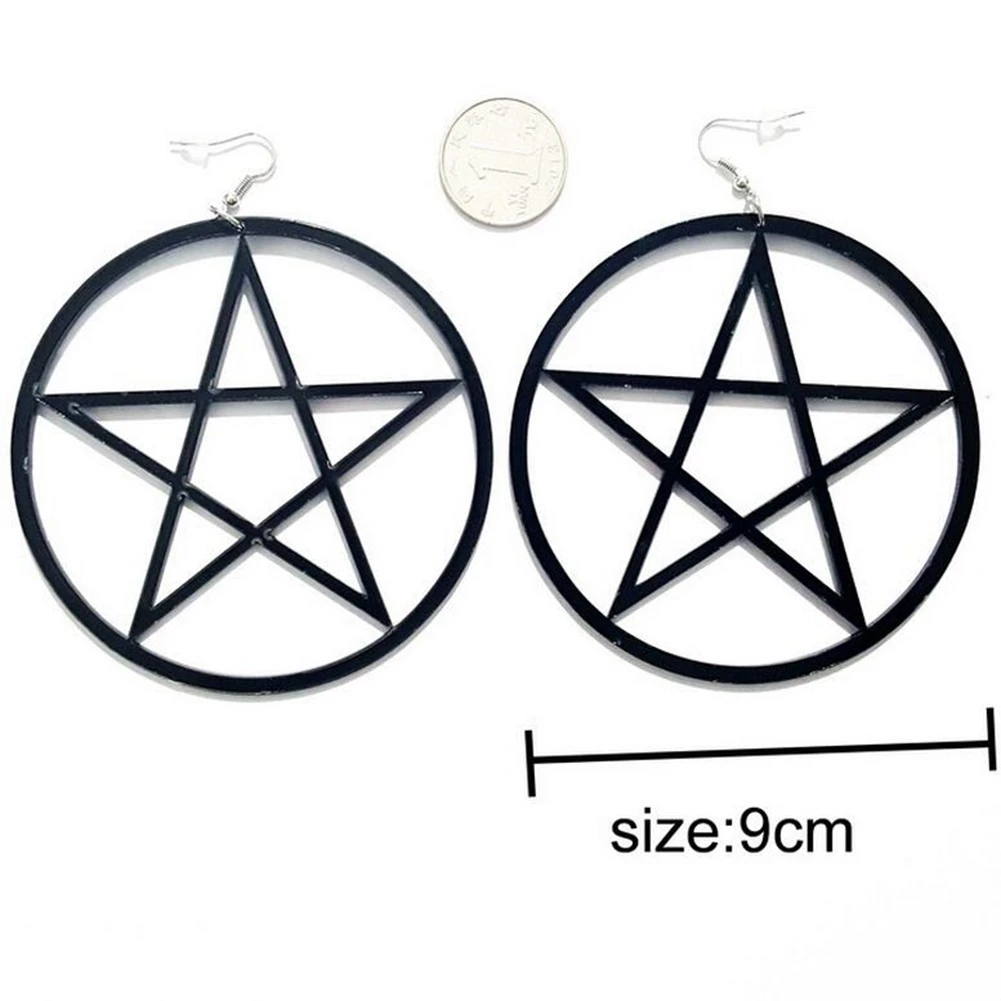 

Big Round Pentagram Trendy Acrylic Drop Earrings For Women Pink Circle Star Dangle Earrings Pendientes Punk Party Jewelry Gifts