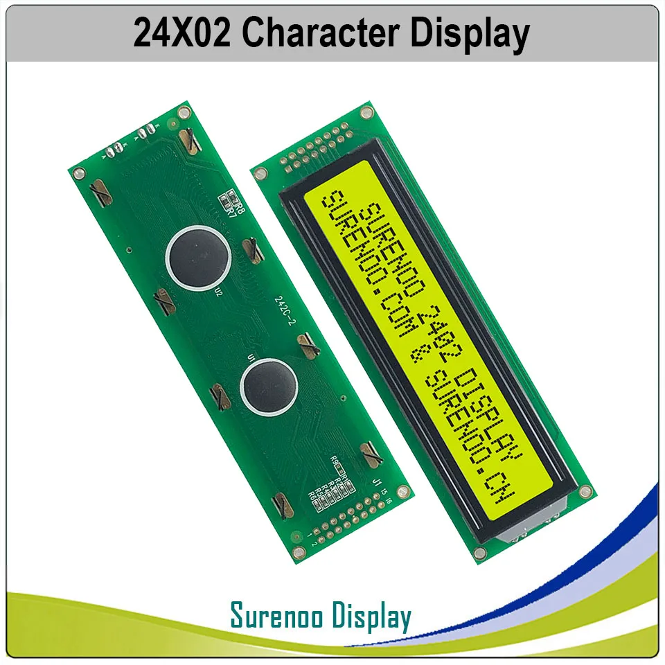 Yellow Green 242 24X2 2402 символ ЖК-модуль дисплей экран LCM синий желтый зеленый с подсветкой - Color: Yellow Green