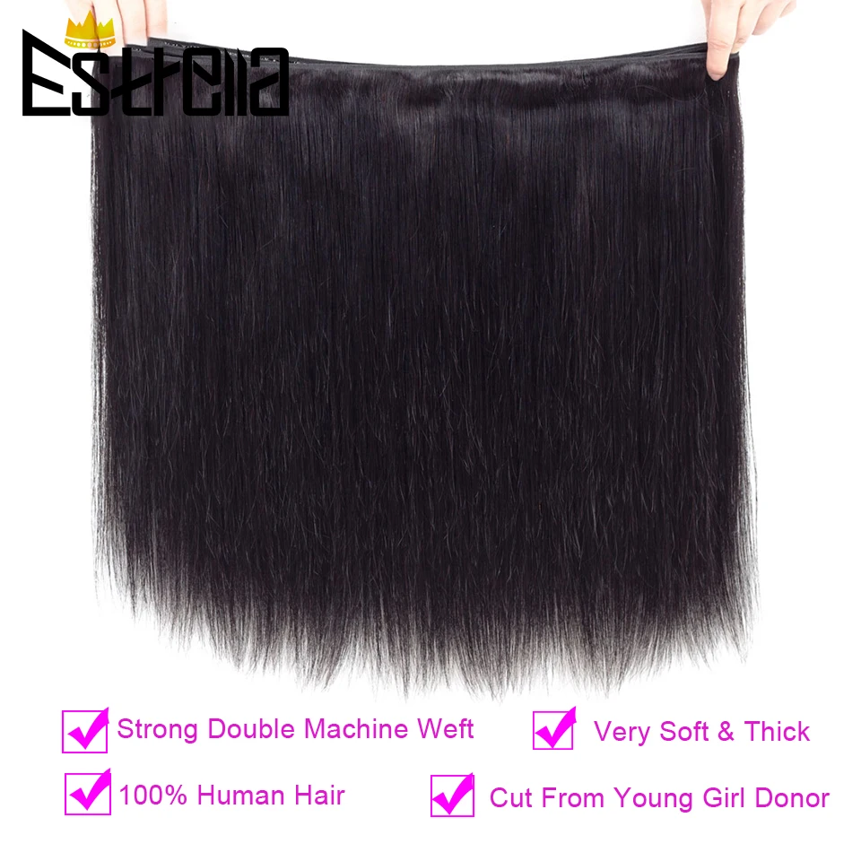 Пупряди волос ESTRELLA человеческие волосы полностью прямые шелковистые плетеные