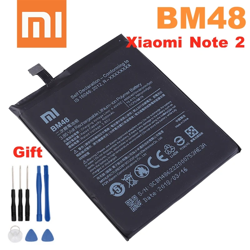 Xiao mi 100% оригинальный BM48 4070 мАч аккумулятор для Xiaomi Mi Note 2 Note2 высококачественные