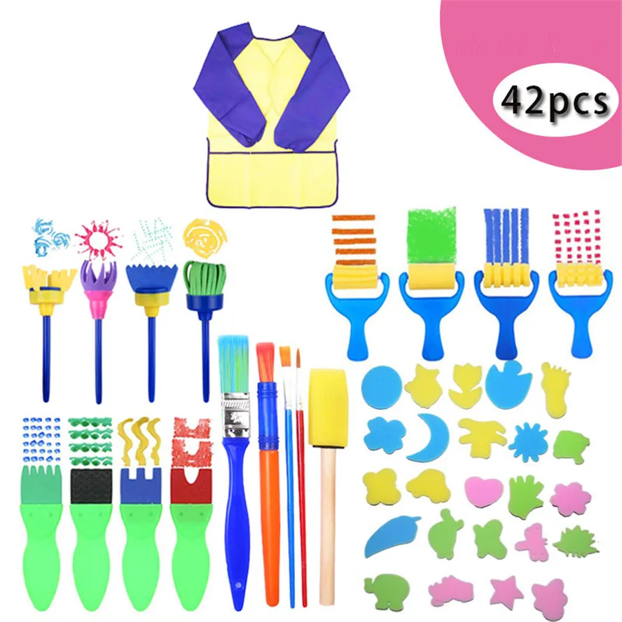 

DIY Sponge Paint Roller Brush Kids Drawing Toys Kindergarten Art Crafts Brushes Painting Tool for Children Educational Paint Toy