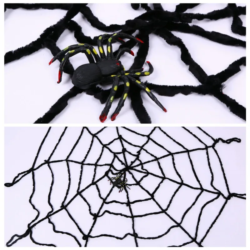 Ненастоящий паук веб Хэллоуин украшения жуткий Крытый Открытый двора дом с