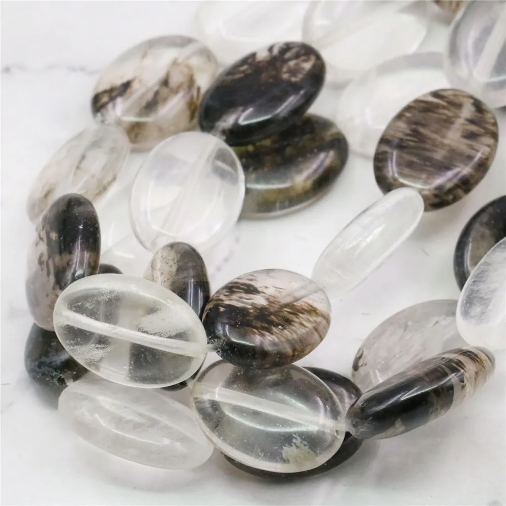 

13*18MM Oval Black Multicolor Tourmaline Chalcedony Loose Bead Hand Made Natural Stone Accessory Fashion Jewelry Making Design