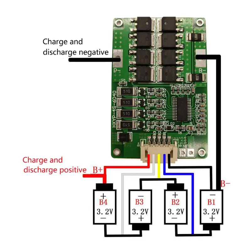 

4S 12.8V 32650 Battery Protection Balancer Board Balncing Full Charge Batteries Cells Practical Easy Installation Electronic Com