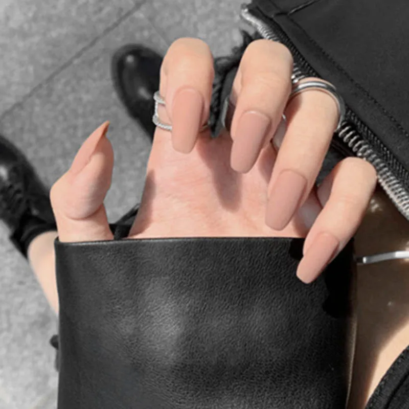 Накладные ногти в европейском и американском стиле балерины матовые накладные