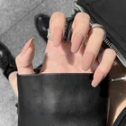 Накладные ногти-балерина, 24 шт., цвета хаки, матовые, с клеем