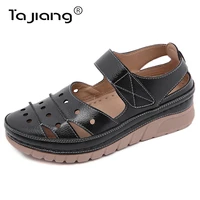 ta jiang fashion new european and american single shoes wedge car stitching velcro hollow mother shoes beach shoes t1500 8