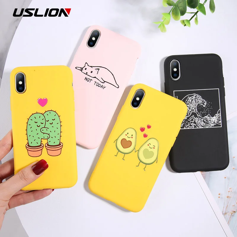 USLION Забавный мультяшный чехол для телефона авокадо iPhone 11 Pro Max 7 8 6 6s Plus ТПУ