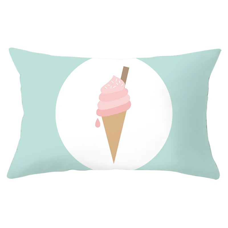 

Cartoon Printed Peach Skin Throw Pillow Rectangular Sofa Waist Pad Customized Home Office Waist Pillow 30*50CM