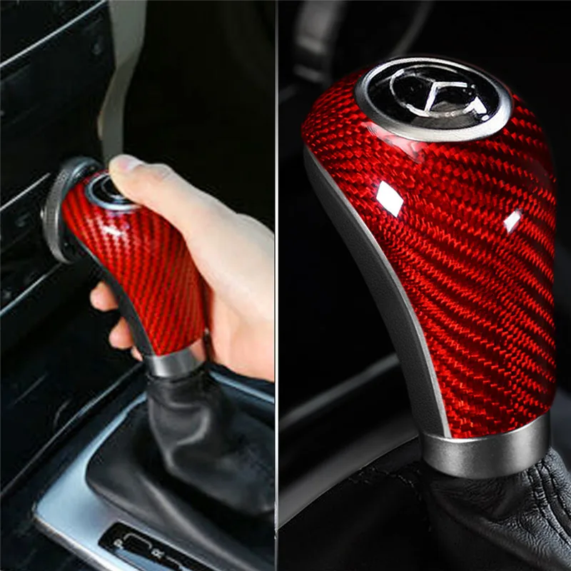 

1PC Carbon Fiber Gear Shift Knob Trim Cover For Mercedes-Benz W204 W212 C E A G GLS Class GLK Car Styling Accessories