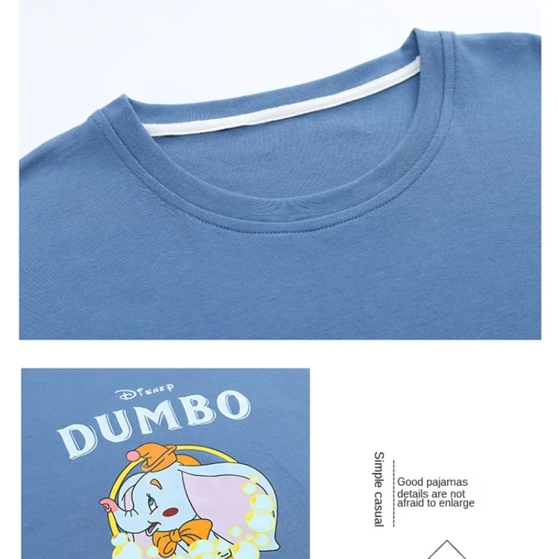 

Disney Dumbo Cute Kawaii Women Pajamas Set Sleepwear Winter Top & Striped Pant Mujer Pijamas Nightwear Cotton Pyjamas Suit 2PCS