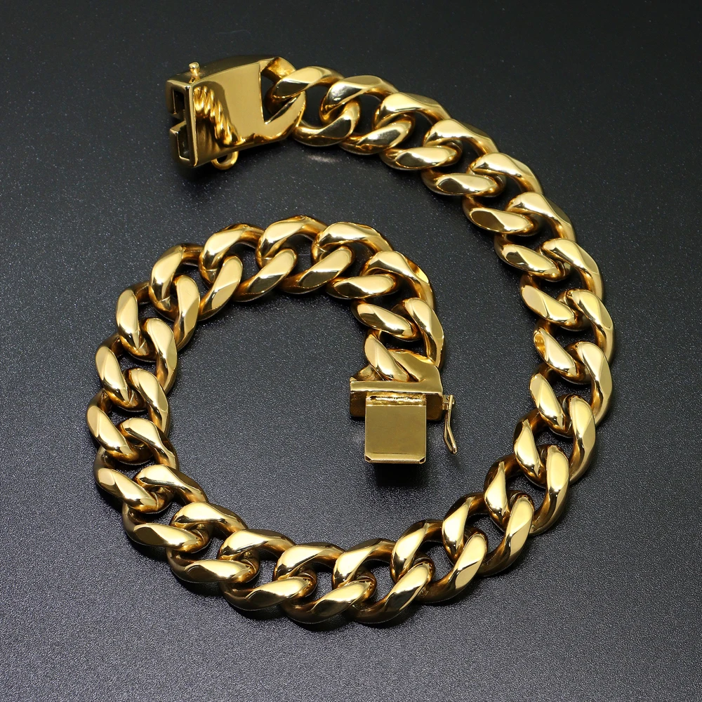 Золото цепи для собак воротник Круглый Поддон Сталь питбуль бульдог сильных