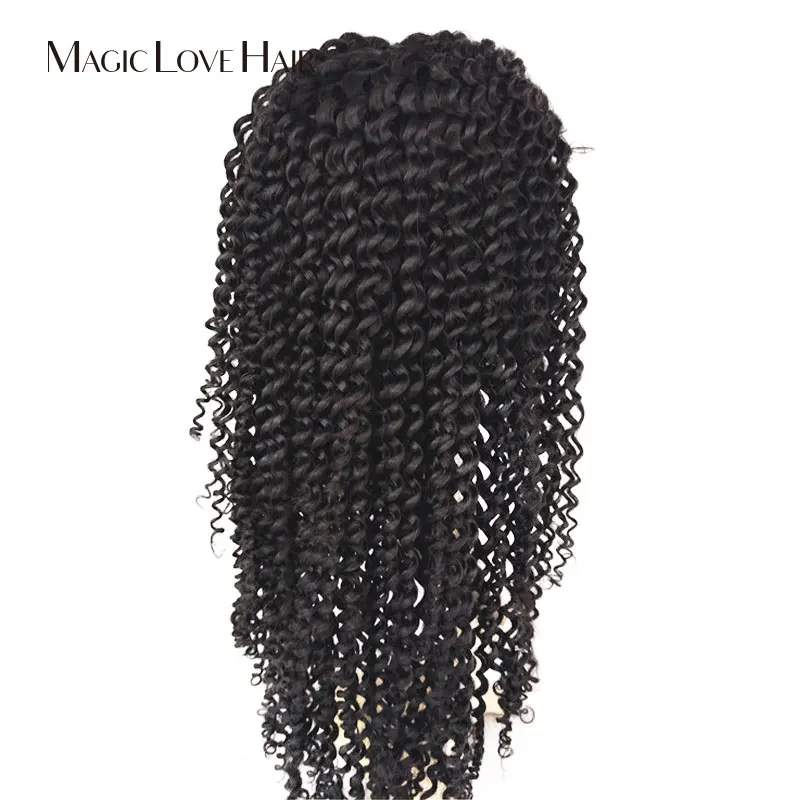 Magic Love Kinky Curly Hair Wig Natural 360 Lace Front Human Wigs Preplucked Remy For Women Black | Шиньоны и парики