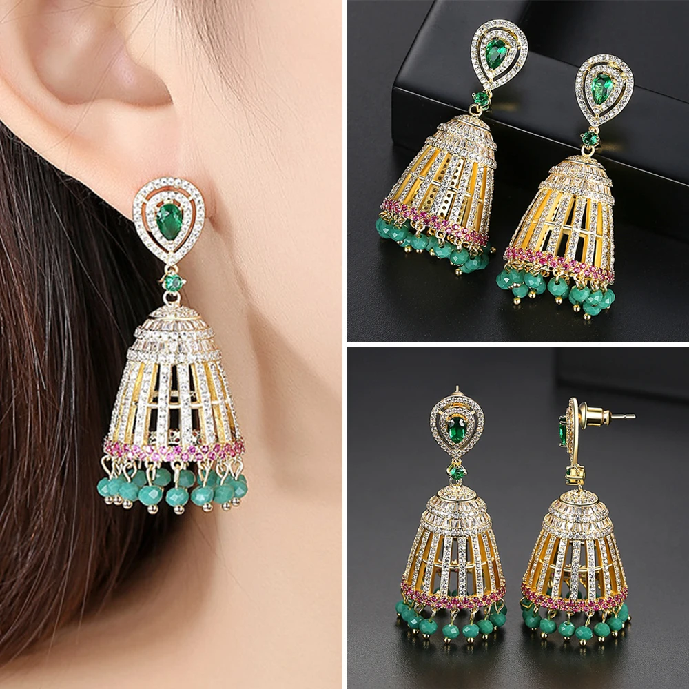 Женские индийские серьги колокольчики в стиле ретро подвески с кисточками из