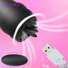 VETIRY USB Вибратор яйцо язык лизание влагалище стимулятор клитора интимные игрушки для женщин Женский мастурбатор, товары для взрослых