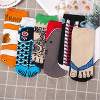 new japanese harajuku style socks cartoon shark daruma fish lucky sneakers personality creative men and women couple socks