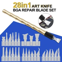 28 in 1 mobile phone bga ic chip repair blades kit for iphone cpu remover logic board nand flash repair tools