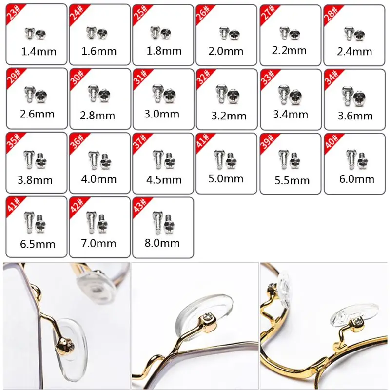 

Glasses Sunglasses Eye Glasses Repair Kit Screws Nuts Pads Optical Repair Tool Set