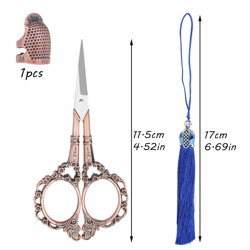 Винтажные швейные ножницы SHWAKK из нержавеющей стали с кисточкой наперсток для