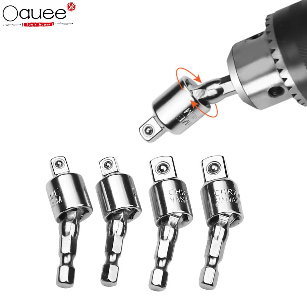 

Electric Drill Socket Adapter for Impact Driver with Hex Shank to Square Socket Drill Bits Rotatable Extension 1/4" 3/8" 1/2"