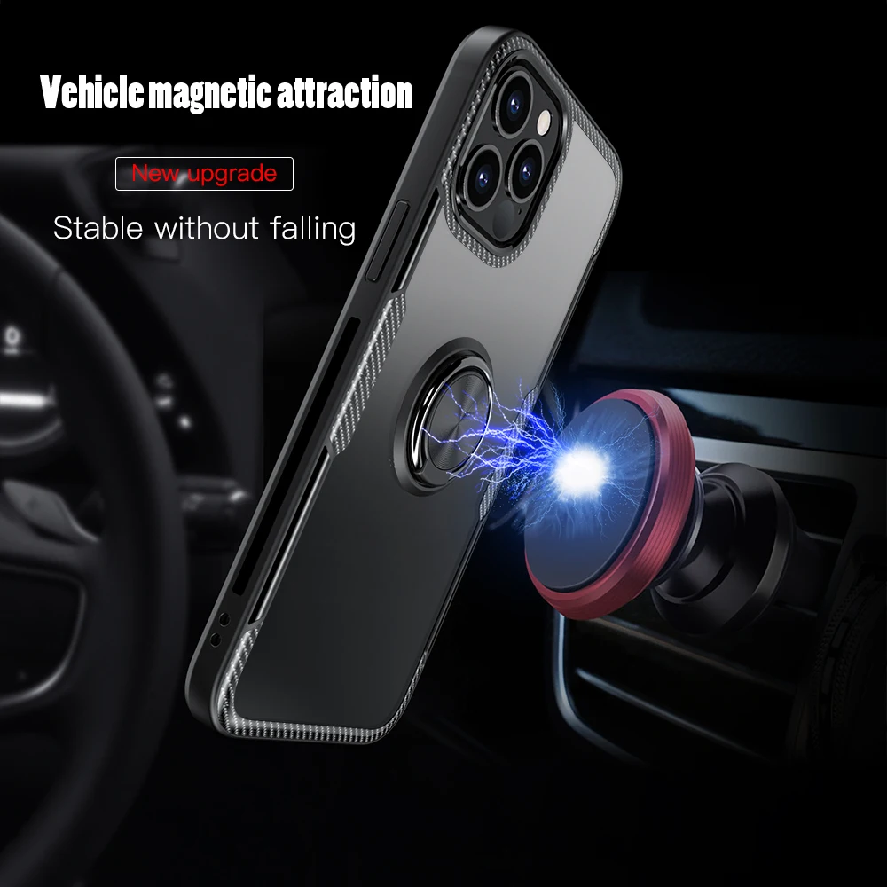 KEYSION Clear Shockproof Case For iPhone 14 Pro Max 14 Plus 13 12 11 XS XR Transparent Ring Phone Cover for iPhone SE 2022 8 7 6