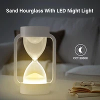 new sand hourglass lamp with led warm light hourglass timer with no battery for kids stay focus birthday gifts home decoration