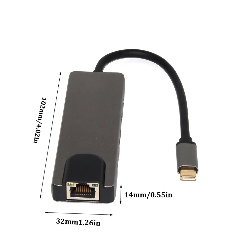 5 в 1 usb type C концентратор Hdmi 4K USB к Gigabit Ethernet Rj45 Lan адаптер для Mac book Pro Thunderbolt 3 USB-C
