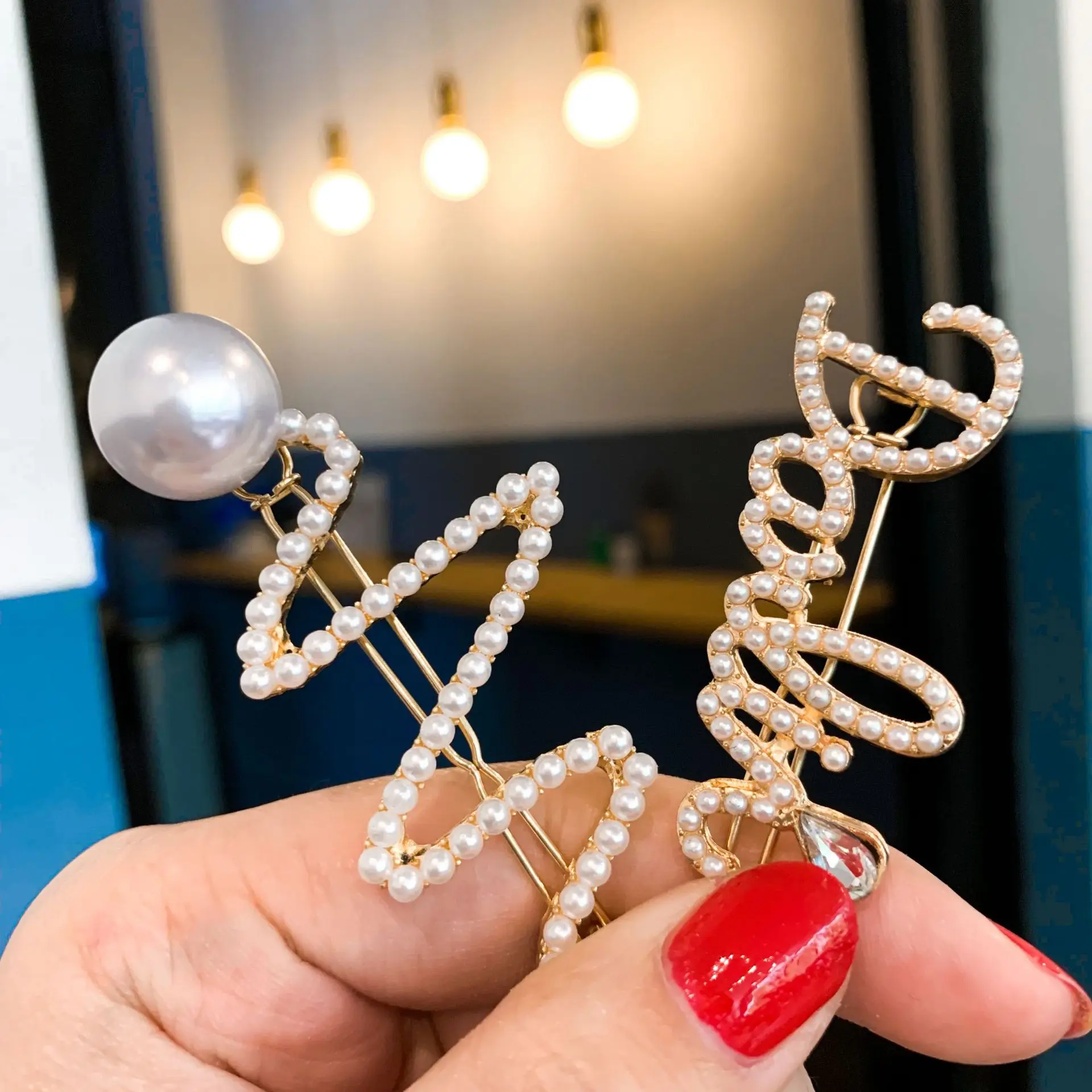 Жемчужная заколка для волос с кристаллами Ретро стиль аксессуары женщин заколки