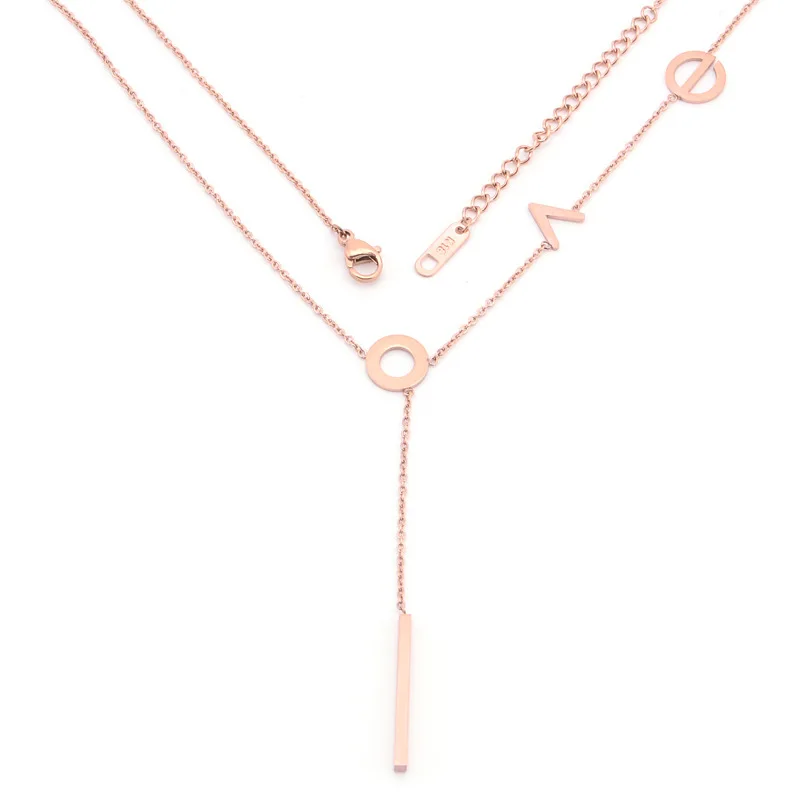 

Fashion all-match love letter necklace titanium steel tassel pendant female all-match clavicle chain hot sale