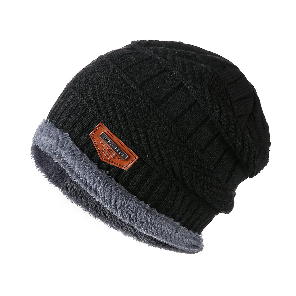 2022 New Fashion Men Warm Winter Hat Scarf Soft Knitted Set Skullies Beanies For Women Unisex Caps | Аксессуары для одежды