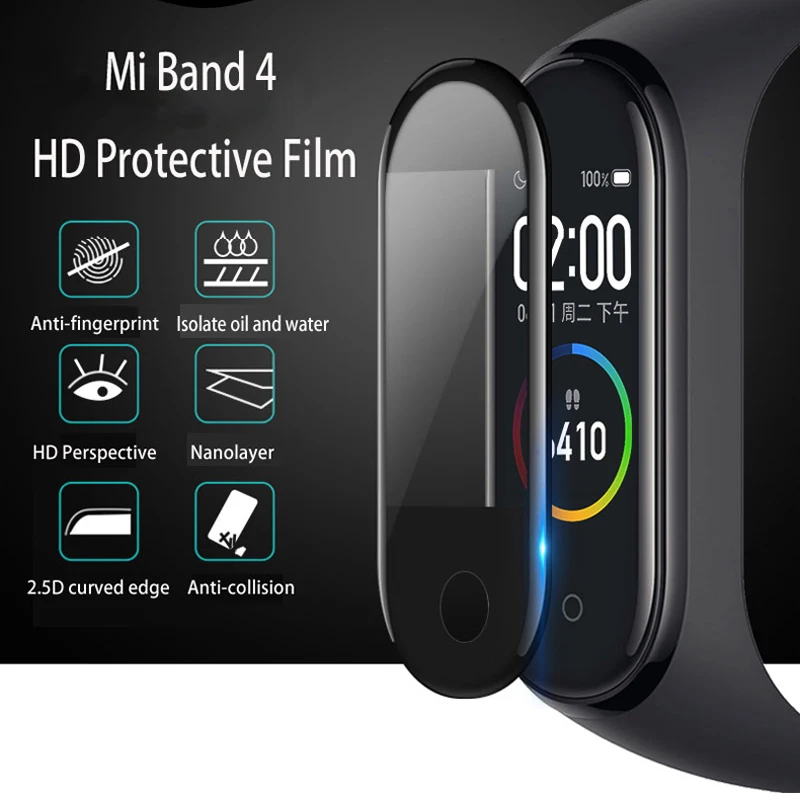 Мягкая защитная пленка для Mi Band 4 NFC Smart protector MiBand ремешок из стекла (не закаленное