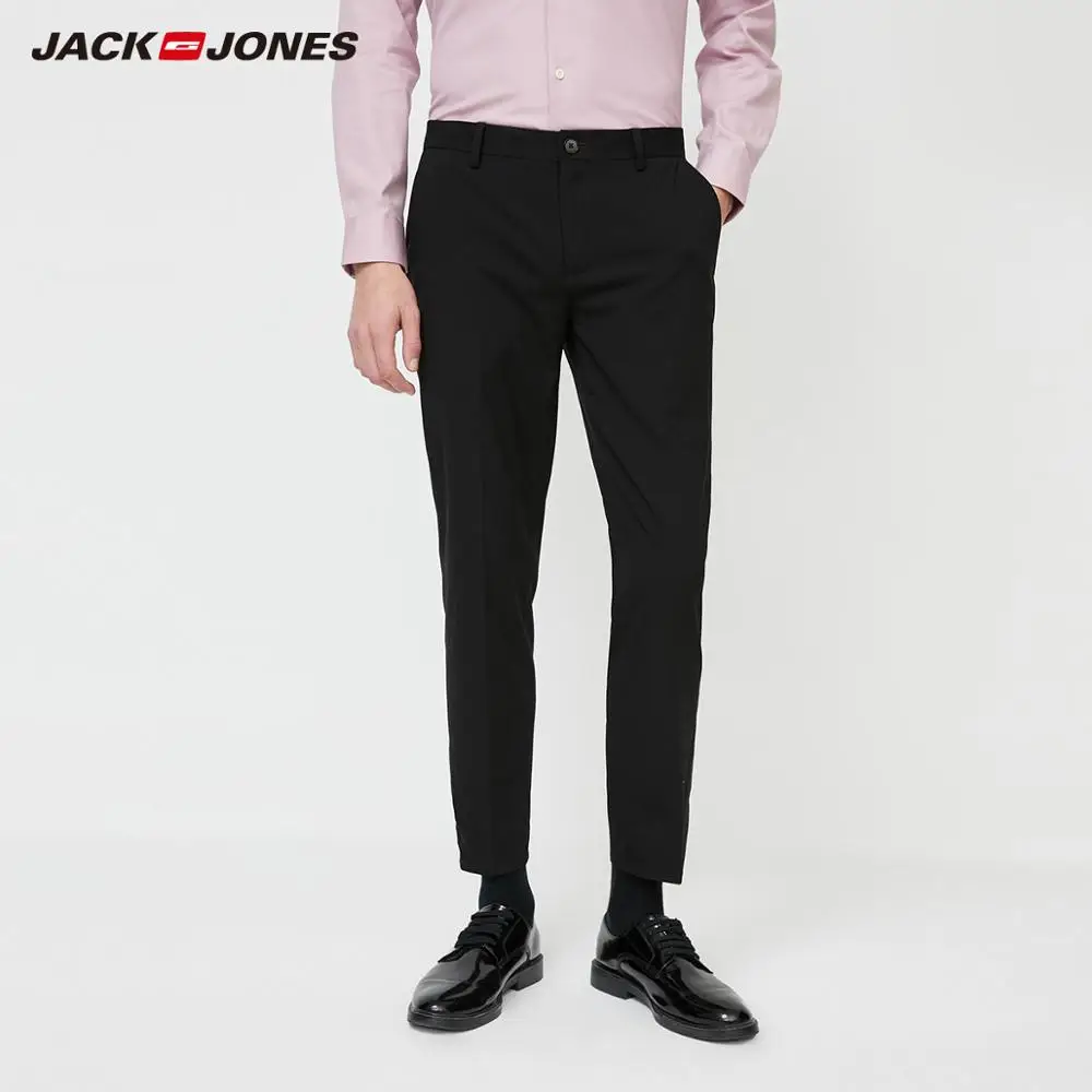 Мужские облегающие Стрейчевые хлопковые укороченные брюки JackJones базовая 220114541 |