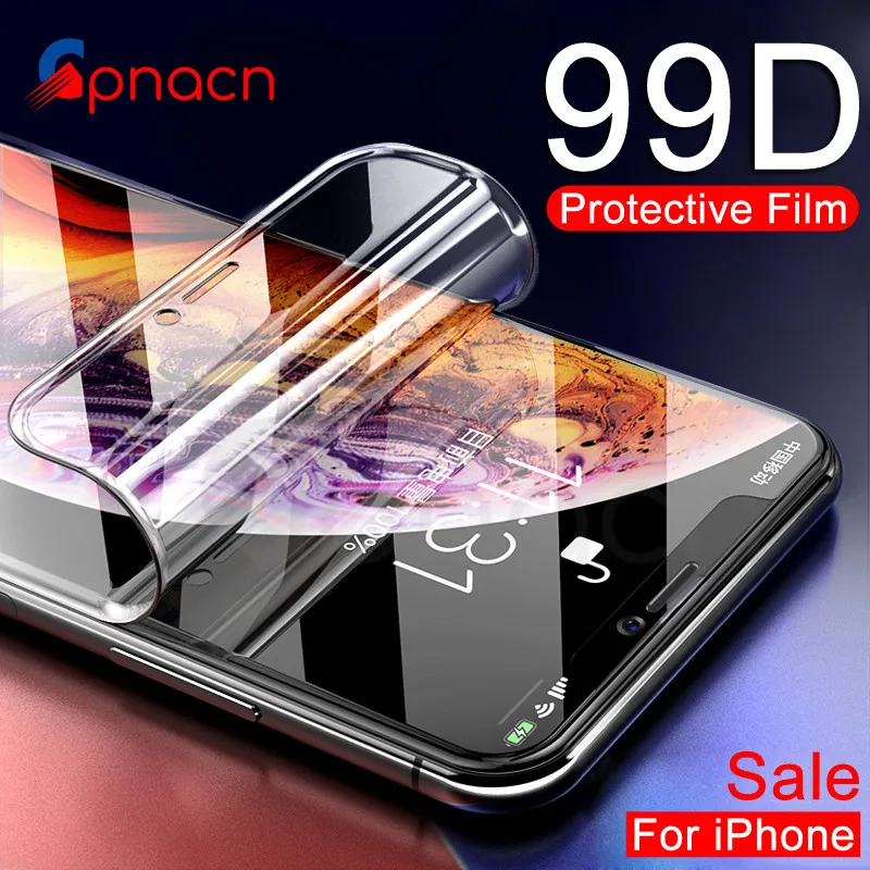99D изогнутый экран протектор для iPhone X XR XS 11 Pro Max мягкая защитная пленка для iPhone 8 7 6 6S Plus пленка не закаленное стекло