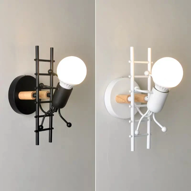 Vintage Wall Lamp Iron Black/White/Green Bra/Living Room/Coffee Shop Indoor Lighting European  E27 LED Modern Wall Lights