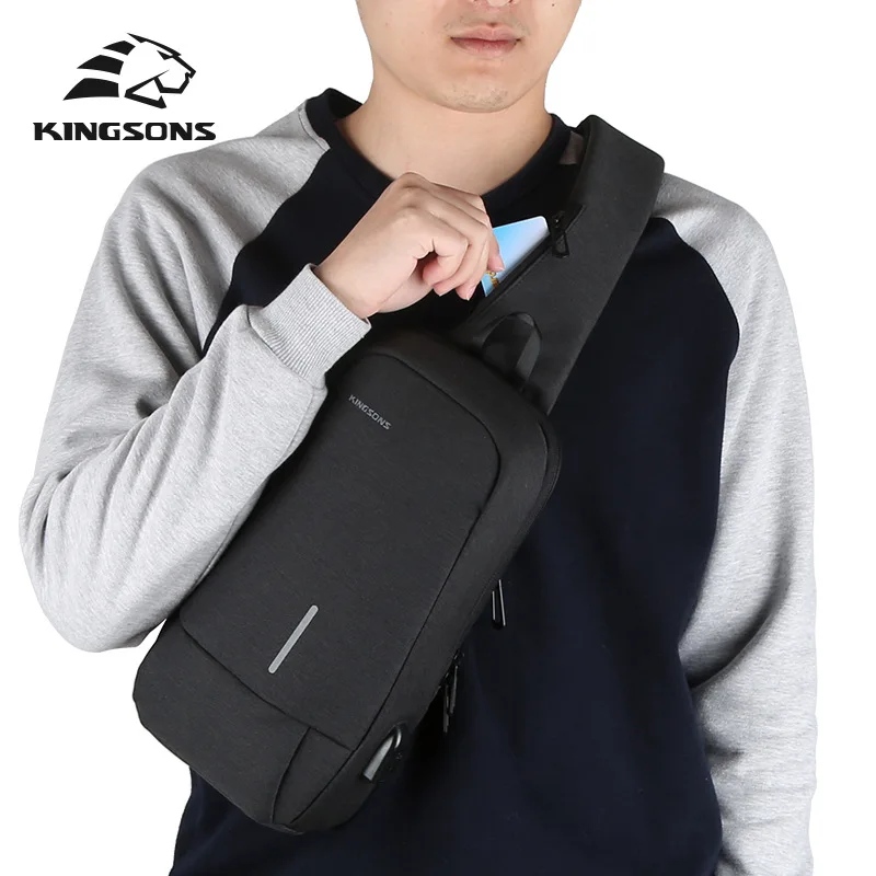 

2020 new men's backpack casual chest bag usb external charging interface fashion shoulder bag messenger bag men