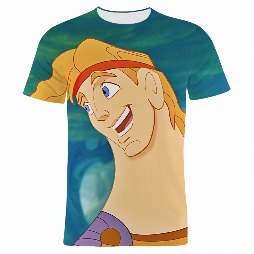 Футболка Hercules для мужчин и женщин летняя мультяшная Детская рубашка с 3D-принтом