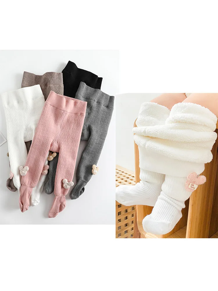 

Girls Leggings Kids Stockings 2020 Winter Warm Thicken Pantyhose Cotton High Elastic Children's Pants Baby Overalls