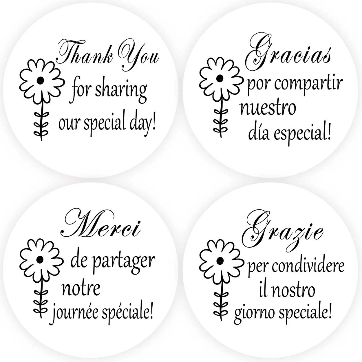 

DouxArt 100 Pieces 40mm Thank You for sharing our special day Stickers Seals, Wedding Party Decoration Communion Baptism Labels