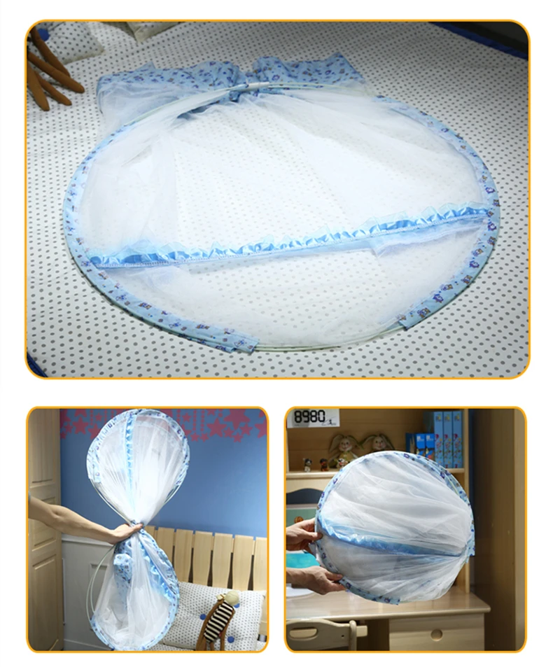 Summer Portable 2 Sizes Baby Crib Netting for 0-6 Years Children Foldable Baby Mosquito Net Infant Baby Bed Tent Insect Netting images - 6