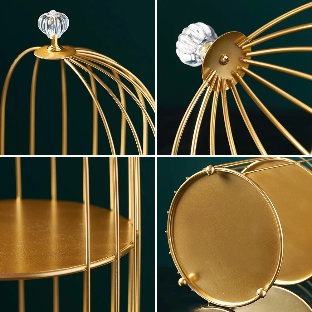 

Nordic Iron Cage Shape Desk Organizer for Cosmetics Bathroom Multi-Function Makeup Tools Storage Home Decoration Accessories