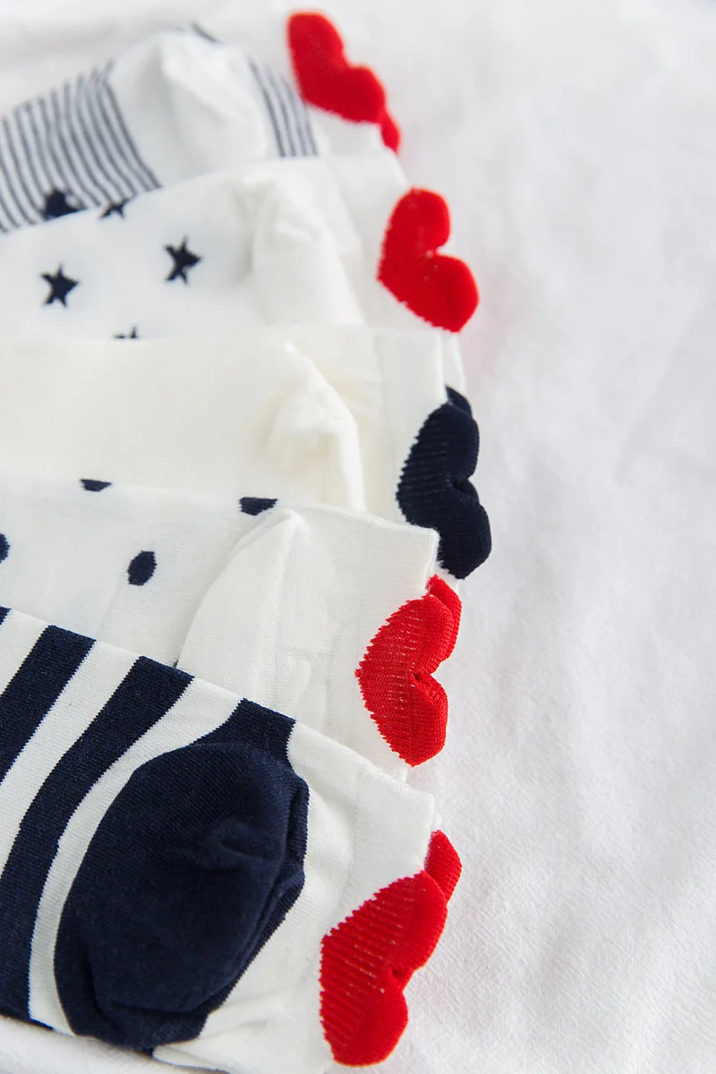 5Pairs/lot Women Cotton Striped Socks Cute Ankle Socks Short Women Socks Casual Animal Ear Red Heart Gril Socks 35-40