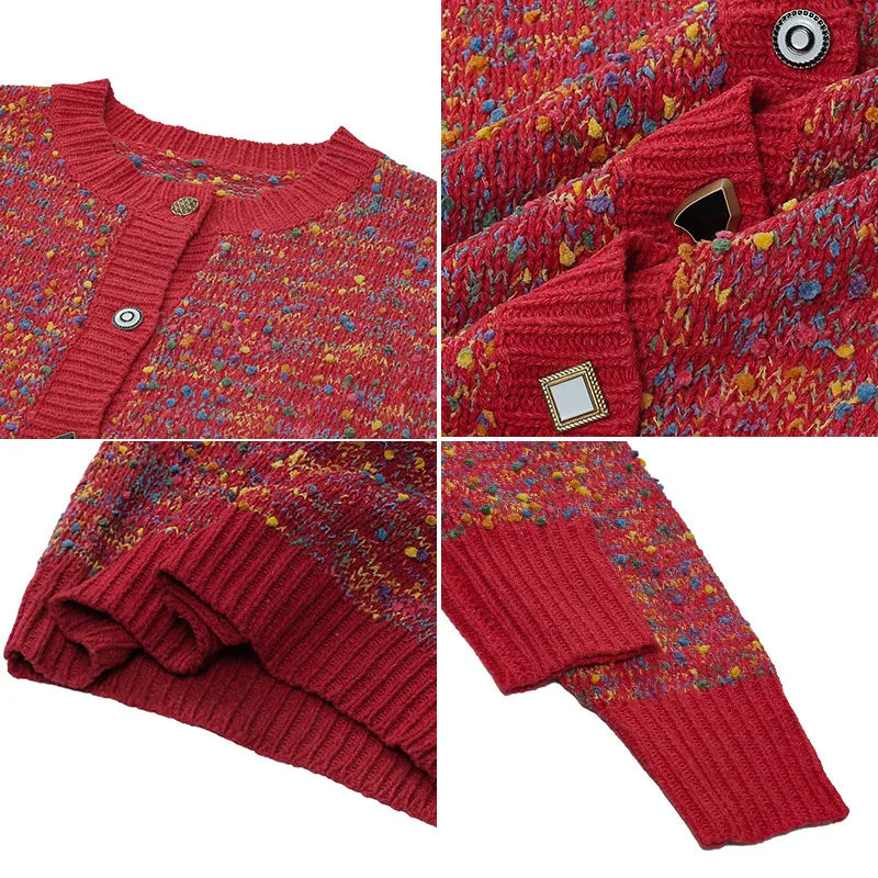 

Autumn and Winter Sweaters Korean Style Women Tops O-neck Knitted Cardigans Loose Thin Casual Sweater Outerwear T3235